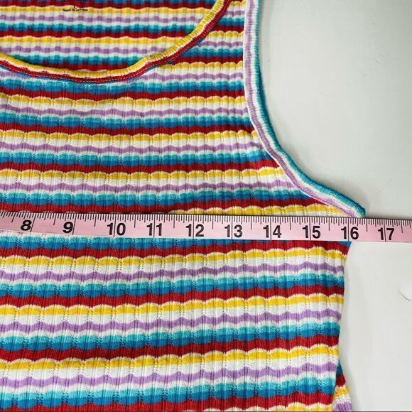 a.n.a. Rainbow Stripe Tank size Large - Picture 7 of 9